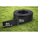 Apmale zāliena plastmasas 6mx15cm, melna